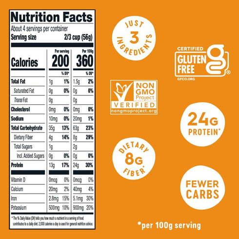 Veggiecraft Farms Penne Pasta - Low Carb Pasta, High Protein, Made with Sweet Potato, Lentil & Peas, Gluten Free, Plant Based Pasta Noodles, High ...