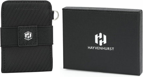 Hayvenhurst AirTag Wallet Holder - Minimalist Slim Front Pocket Wallet - Air Tag Genuine Leather Cash Credit Card Sleeve Wallet GPS Tracker (Black...