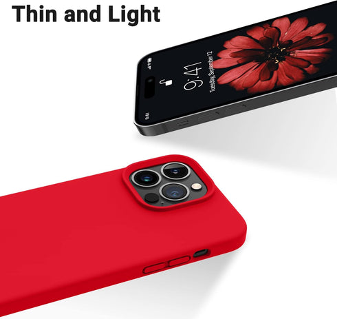OTOFLY Designed for iPhone 14 Pro Case, Silicone Shockproof Slim Thin Phone Case for iPhone 14 Pro 6.1 inch (Red)...