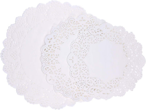 Tupalizy 45PCS Disposable Lace Paper Doilies for Cakes Desserts Plates Tables Paper Placemats for Crafts Serving Trays Holiday Wedding Christmas T...
