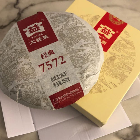 TAETEA 7572 Classic Pu-erh Tea, Aged Puerh Pu'er Tea Cake Black Tea for Daily Drink and Gift 150g / 5.29oz (Ripe)...