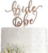 Bride to Be Cake Topper for Bridal Shower/Wedding Shower/Engagement/Bachelorette/Hen Party Decorations, Double-sided Rose Gold Glitter...