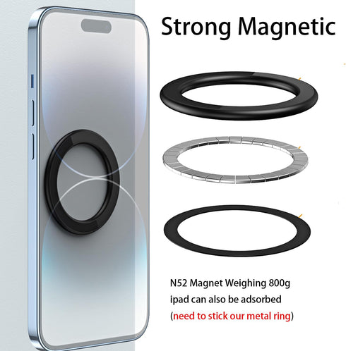 Magnetic Ring Holder for iPhone 14 13 12 Magnet Wall Mobile Phone Holder Magnetic Car Phone Stand for magsafe case (Black 2 pcs)......