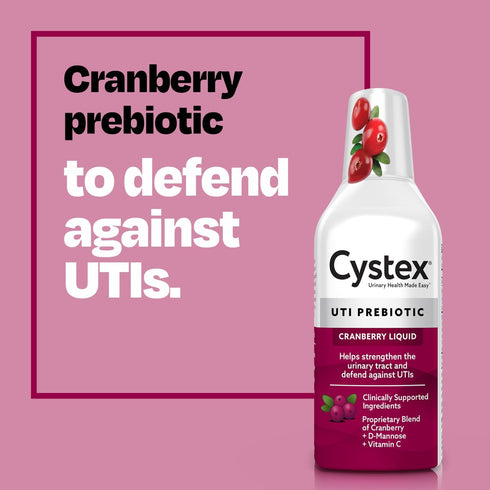 Cystex Urinary Tract Infection Support, Cranberry Prebiotic Supplement for UTI Protection & Urinary Health Maintenance, D-Mannose & Vitamin C, 7.6...