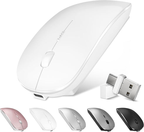 Bluetooth Wireless Mouse for MacBook Air Mac Pro Laptop Computer iPad Pad PC Optical Rechargeable Silent Mouse with Dual Mode Switch Mouse Bluetoo...