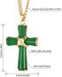 5Pcs Green Jade Buddha Pendant Necklace Set 18K Gold Plated Zircon Chain Lucky Buddha Necklace for Women Cross Dragon Dragonfly Round Pendant Neck...
