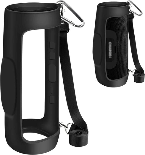 Silicone Case Cover for JBL Charge 4 Portable Waterproof Wireless Bluetooth Speaker, Travel Gel Soft Skin,Waterproof Rubber Carrying Pouch with St...