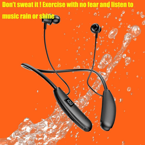 Neckband Bluetooth Headphones100 Hours Extra Long Playback with Microphone Headset, 5.1Bluetooth Balanced Armature Drivers Stereo in Ear Wireless ...