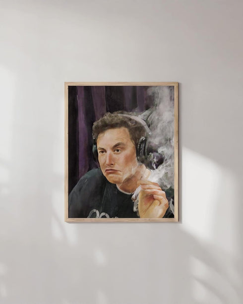 HAUS AND HUES Elon Musk Poster - Funny Trippy Wall Art, Cool Dorm Poster for Guys Bedroom, Meme Art for Game Room, College Decor, Unframed 12x16...