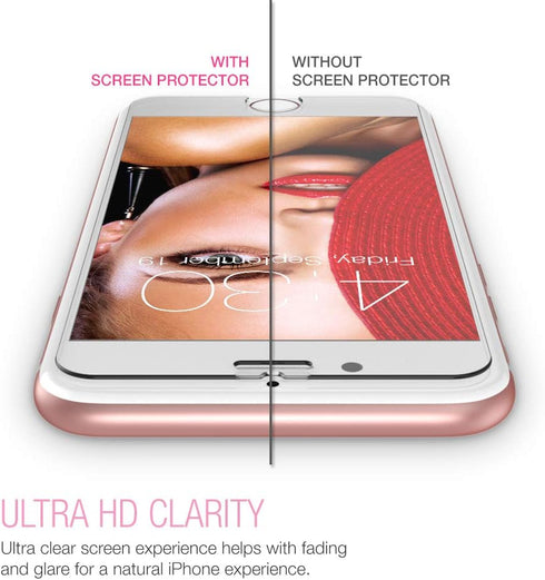 3-Pack Tempered Glass Screen Protector Compatible for iPhone 8 Plus, iPhone 7 Plus, Case Friendly Glass Film with Easy Installing Alignment Tray, ...
