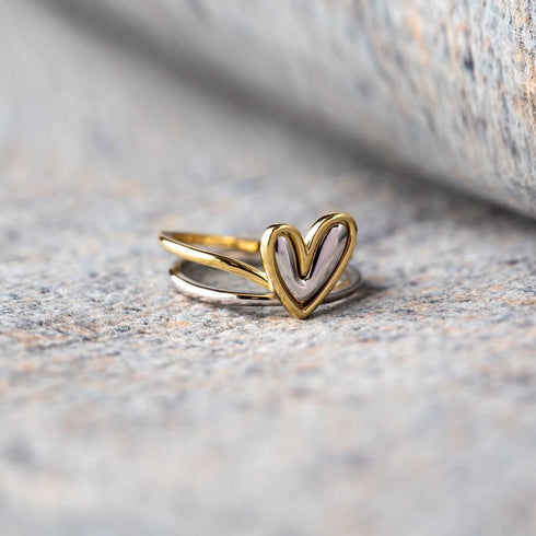 Self Love Ring Heart Ring Set for Women,Dainty Love Layered Heart Stackable Rings Fashion Heart Two-in-One Wedding Engagement Ring Sets Jewelry...