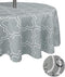 Tektrum 60 inch Round Moroccan Quatrefoil Outdoor Tablecloth with Umbrella Hole and Zipper, Zippered Table Cover - Spill Proof/Waterproof - for Pa...