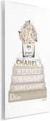 The Stupell Home Décor Collection High Fashion Bookstack with Tan Flowers Wall Plaque Art, 10 x 15, Multi-Color...
