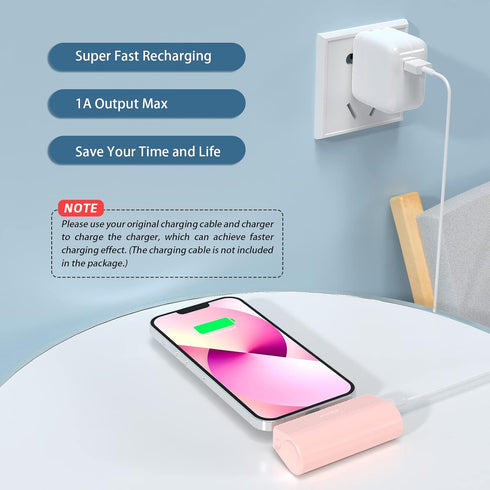 Portable Charger for iPhone,3500mAh Ultra-Compact Small Power Bank Compatible with iPhone 6/7/8/SE/11/XR/12/12 Pro Max/13/13 Pro Max/14/14 Pro Max...