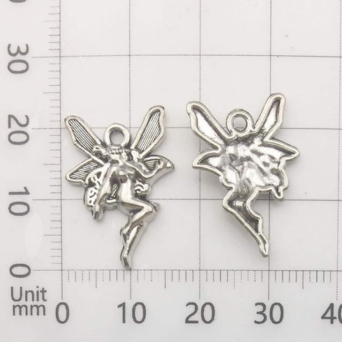 iloveDIYbeads 100g (66pcs) Craft Supplies Antique Silver Wings Angel Fairy Charms Pendants for Crafting, Jewelry Findings Making Accessory for DIY...