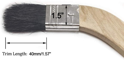2Pcs Wooden Handle Bristle Radiator Paint Brush, 1.5 Inch Brush Width, 375mm Total Length, 40mm Trim Length...
