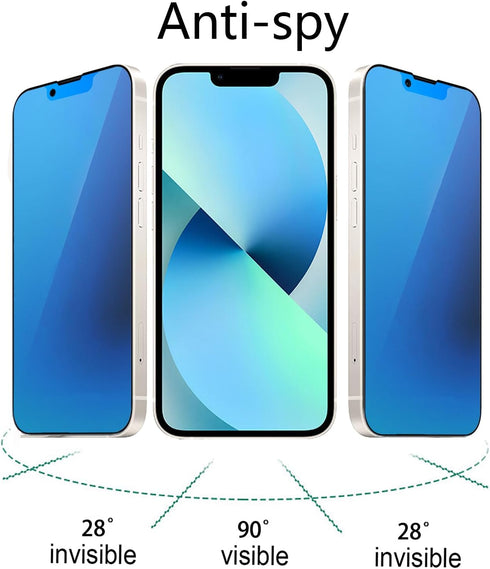 2 Pack Matte Anti-Blue Privacy Tempered Glass for iPhone 13 Pro/iPhone 13 / iPhone 14 Anti-glare Anti-Spy Screen Protector Anti- Peeping Film Elec...