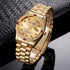 Reginald Mens Watches Hands Sapphire Full Gold Stainless Steel Quartz Dial Unisex Watch...