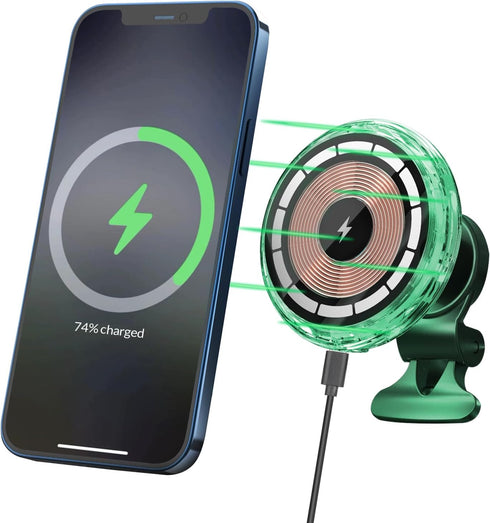 C25 Wireless Magnetic Car Charger for iPhone 15/14/13/12 Series, Upgraded Car Phone Holder Auto-Alignment,Fast Charging Air Vent Mount (RGB)......