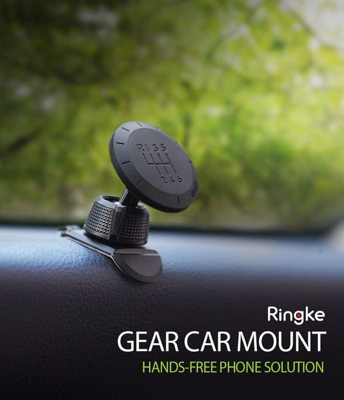 Ringke Magnetic Gear Phone Car Holder with Carbon Fiber Pattern Swivel Lock Universal Powerful Neodymium Magnet 360° Rotation Premium Space Saving...