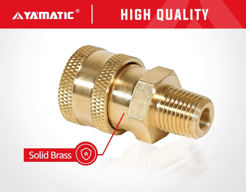 YAMATIC Pressure Washer Fitting, 1/4" Male Npt To 1/4" Socket, 1/4 inch Quick Connect Coupler, 5000 PSI Pressure Washer Coupler 1Pcs...