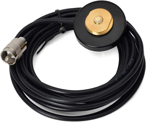 UAYESOK Mini NMO Mount Magnetic Base W/5M Low Loss Coax Cable for NMO Mobile Antennas...
