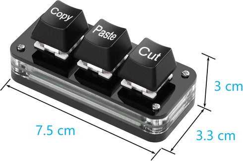 SinLoon Mini 3-Key Cut Copy Paste Keyboard Programmable Keypads with LED Light Mechanical Hot Swap Macro Keyboard for Working and Gaming...