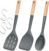 Pack of 3 Silicone Spatula, Non Stick Cooking Utensil Set, Wooden Handle Kitchen Turner for Baking Mixing Grilling Serving Food Heat Resistant, Gr...