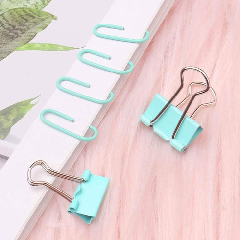 Paper Clips and Binder Clips Set, 3 Pack, 216 pcs, Metal Assorted Sized Binders with Push Pins, Cute Office Supplies for Desk, Desk Accessories, G...