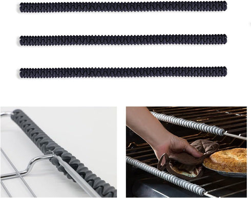 4 Pieces Heat-Resistant Silicone Oven Rack Shields Covers Oven Edge Protects Against Burns and Scars BPA Free Heat Resistant for Kitchen...