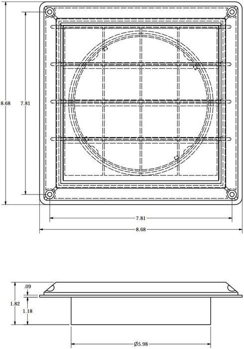 Lambro Industries 361W 6" Louver Vent Hood