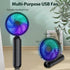 VersionTECH. Portable HandHeld Fan, Personal USB Hand Fans with RGB Color Light, 5 Speed Foldable Table Fan with Rechargeable Battery Operated for...