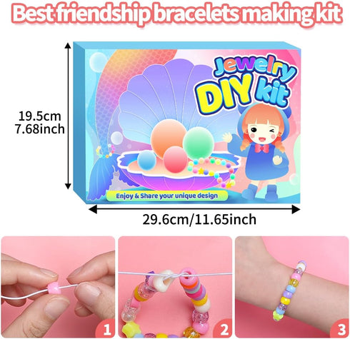 IOOLEEM Pony Beads, Bracelet Making Kit, Pony Beads Kit, Friendship Bracelet Making Kit, Hair Beads, Kandi Pony Beads, Beads for Jewelry Making....
