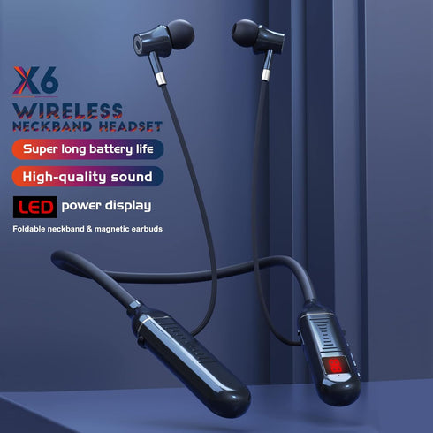 100 Hours Playtime Neckband Bluetooth Headphones with Digital Display, in Ear Wireless Earphones with Microphone, Game Mode, USB-C Fast Charging, ...