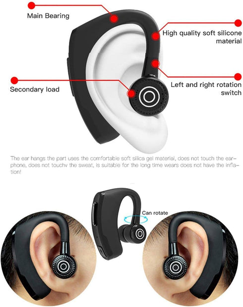 Bluetooth Headset Wireless Business Single earpiece Voice Answer in Ear Earbuds for Trucker Driving Running 10 Hour Battery Noise Cancelling Headp...