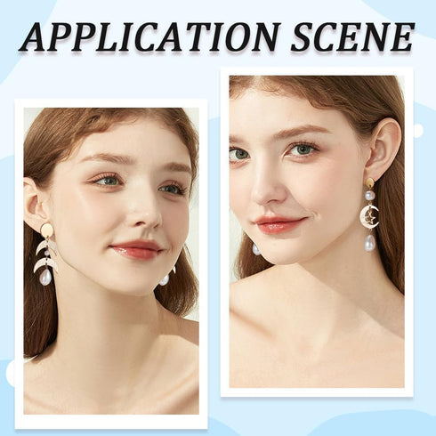 1 Box 36Pcs 3 Size Round Earring Posts Stainless Steel Stud Earring Findings with Loop Gold Hypoallergenic Blank with Butterfly Ear Back Flat Pad ...