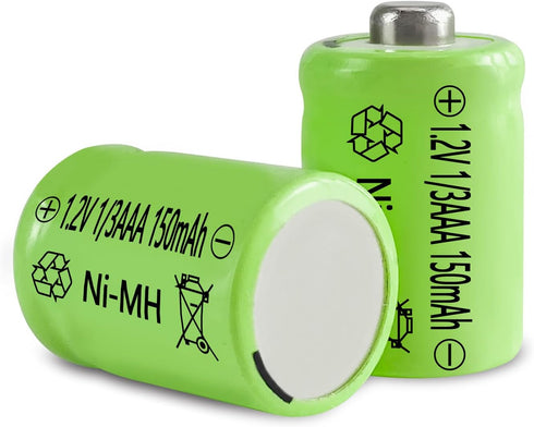 JINTION 1/3 Rechargeable AAA 150mAh Button Top NiMH Battery Replacement batteries for Solar Lights Battery, Outdoor Solar Garden Art Light Battery...