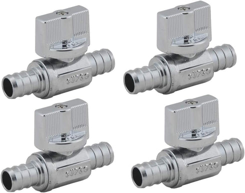 LD Valve- 1/4 Turn Pex Straight Toilet Stop Valve, 1/2-in PEX x 1/2-in PEX, Quarter Turn LF Brass Chrome Plated Pex Str Shut off Valve for Faucet ...