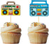 Morndew 24 PCS Radio Boom Box Cupcake Toppers for Nostalgic Ball Music Theme Party 70s 80s 90s Hip Hop Party Birthday Party Wedding Party Decorati...
