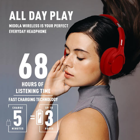 Bluetooth Headphones Over Ear 68H Playtime 6 EQ Wireless Headset with Microphone HiFi Stereo Foldable Lightweight Deep Bass for Travel Home Office...