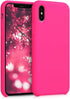 kwmobile Case Compatible with Apple iPhone Xs Case - TPU Silicone Phone Cover with Soft Finish - Neon Pink...