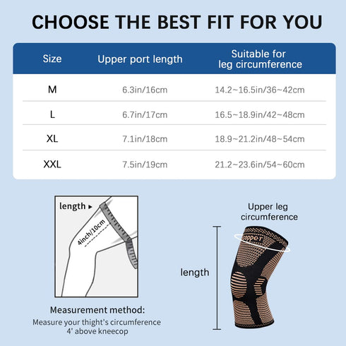 2-Pack Knee Compression Sleeves for Pain Relief & Support During Sports & Weightlifting - Non-Slip Braces for Men & Women, Perfect for ACL, Arthri...