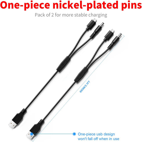 for Bousnic Dog Shock Collar Collar Charger Replacement, MEROM Power Cable Compatible with Bousnic Dog Shock Collar RS2 and RS2B, 2-in-1 DC Chargi...