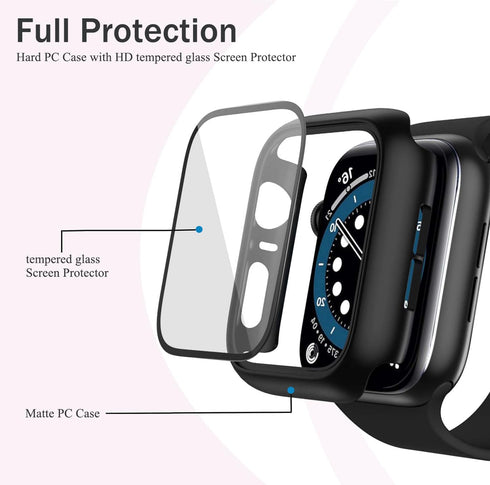 Pocoukate [12 Pack Case Compatible with Apple Watch Series 3 Series 2 38mm, with Tempered Glass Screen Protector Full Scratch-Resistant Protective...