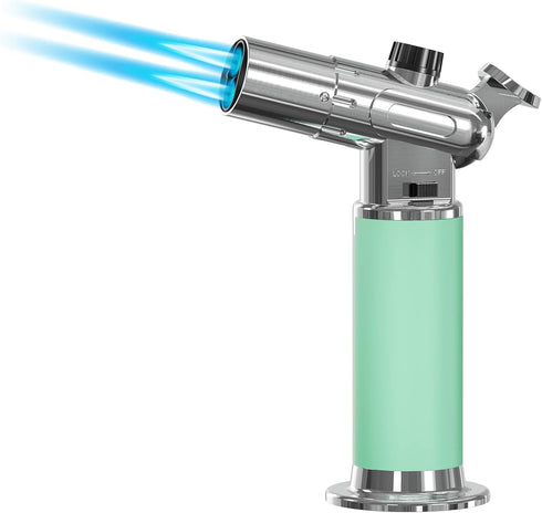 Butane Torch, RONXS Double Flame Kitchen Blow Torch Adjustable Refillable Cooking Torch Lighter with Continuous Flame for Creme Brulee, Baking, BB...
