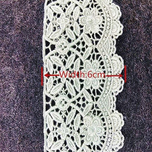 6CM Width Europe Flower Pattern Inelastic Embroidery Trims,Curtain Tablecloth Slipcover Bridal DIY Clothing/Accessories.(2 Yards in one Package) (...