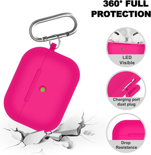 AirPods Pro Case Cover with Cleaner Kit,Soft Silicone Case for Apple AirPod Pro 1st/2nd Generation,AirPods Pro/Pro 2 Case Accessories with Keychai...