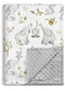 Baby Blankets for Unisex Boys Girls, Super Soft Nursery Minky Blankets with Baby Elephant Design and Dotted Fleece Backing, Printed Bed Throws New...