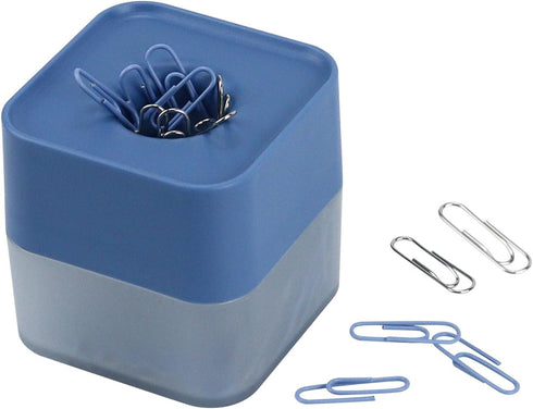 Magnetic Paper Clip Dispenser, Magnetic Paper Clips Organizer, 28mm, with 130 Paper Clip for School Home Office (Blue)...