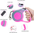 Retractable Dog Leash Lightweight 10/16FT Leash with Non-Slip Handle, for Small Medium Dogs (Gray Pink, 16 FT)...